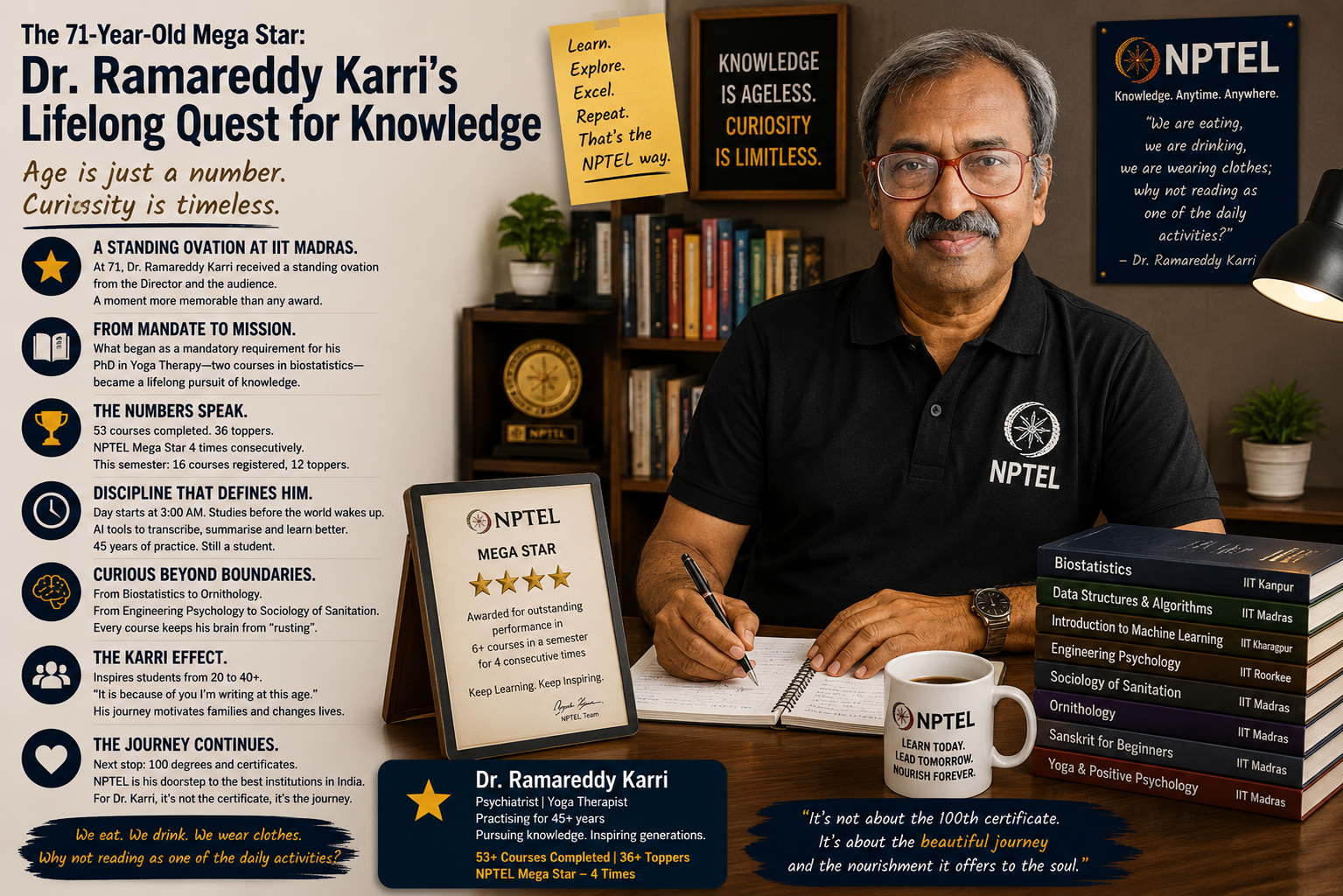 The 71-Year-Old Mega Star: Dr. Ramareddy Karri’s Lifelong Quest for Knowledge