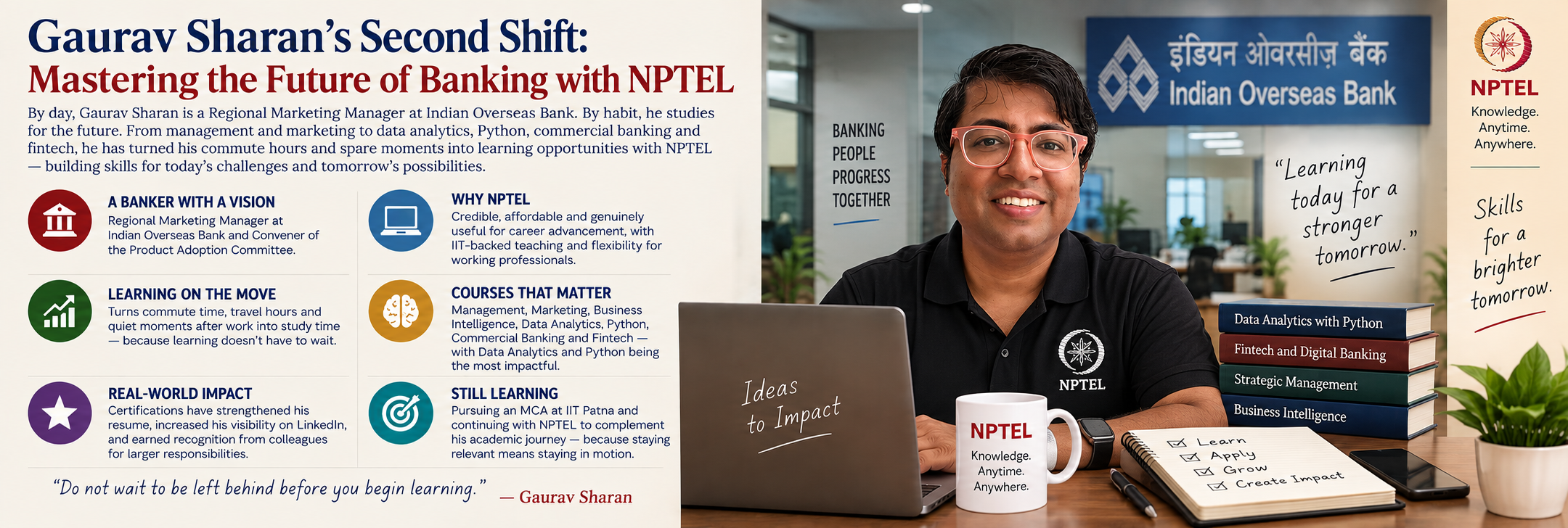 Gaurav Sharan’s Second Shift: Mastering the Future of Banking with NPTEL