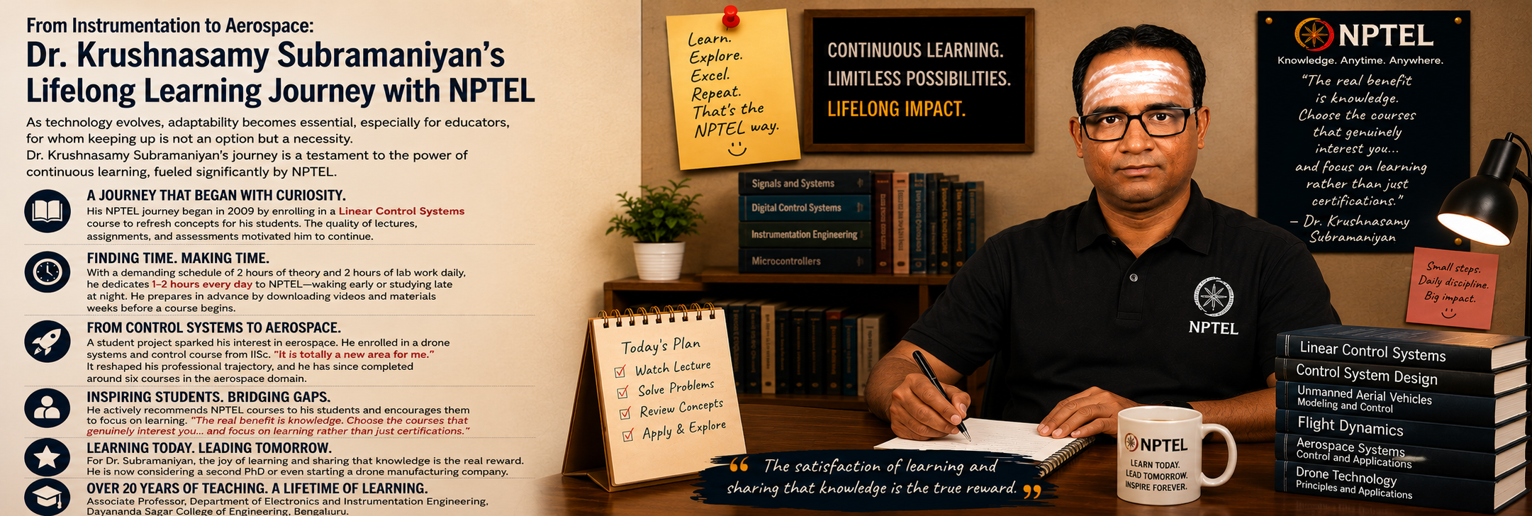 From Instrumentation to Aerospace: Dr. Krushnasamy Subramaniyan’s Lifelong Learning Journey with NPTEL