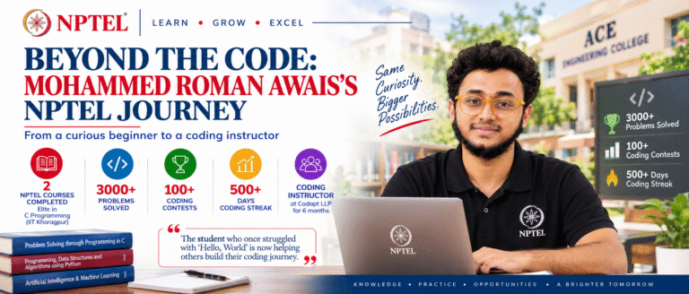 Beyond the Code: Mohammed Roman Awais’s NPTEL Journey 